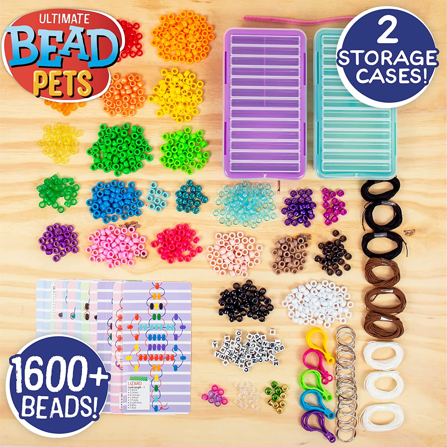 Made By Me Ultimate Bead Pets, Includes Over 1600 Beads, Carabiner